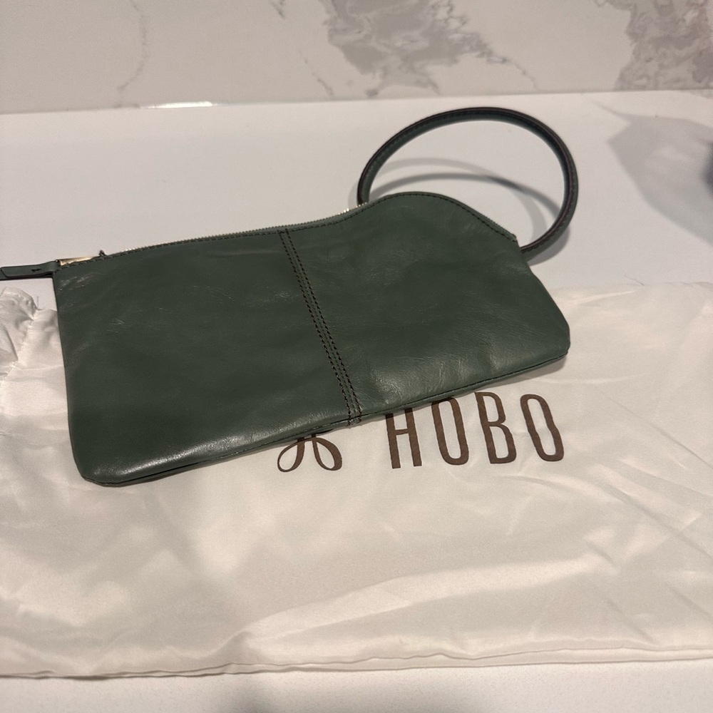 HOBO Forest Green Leather Wristlet